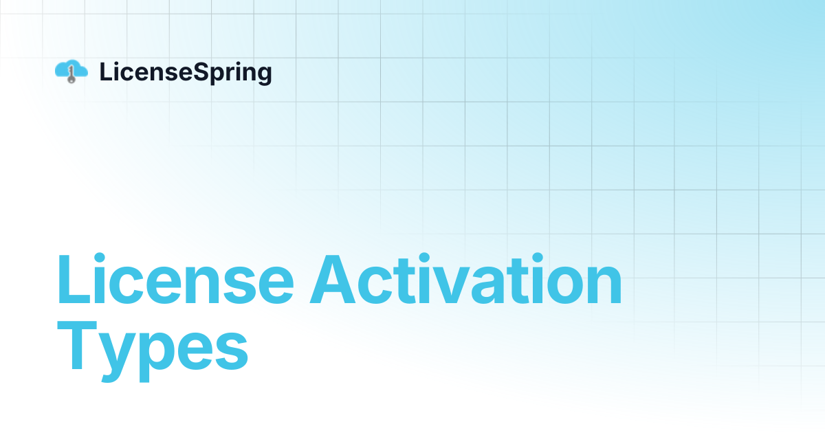 License Activation Types | LicenseSpring
