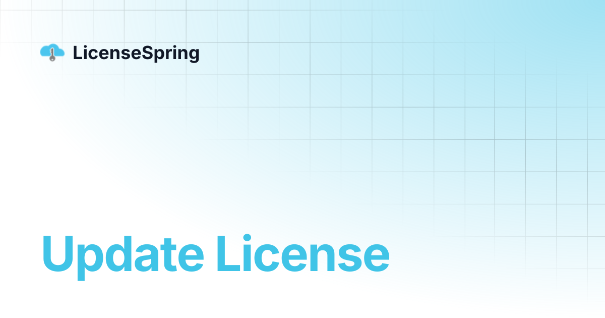 Update License | LicenseSpring