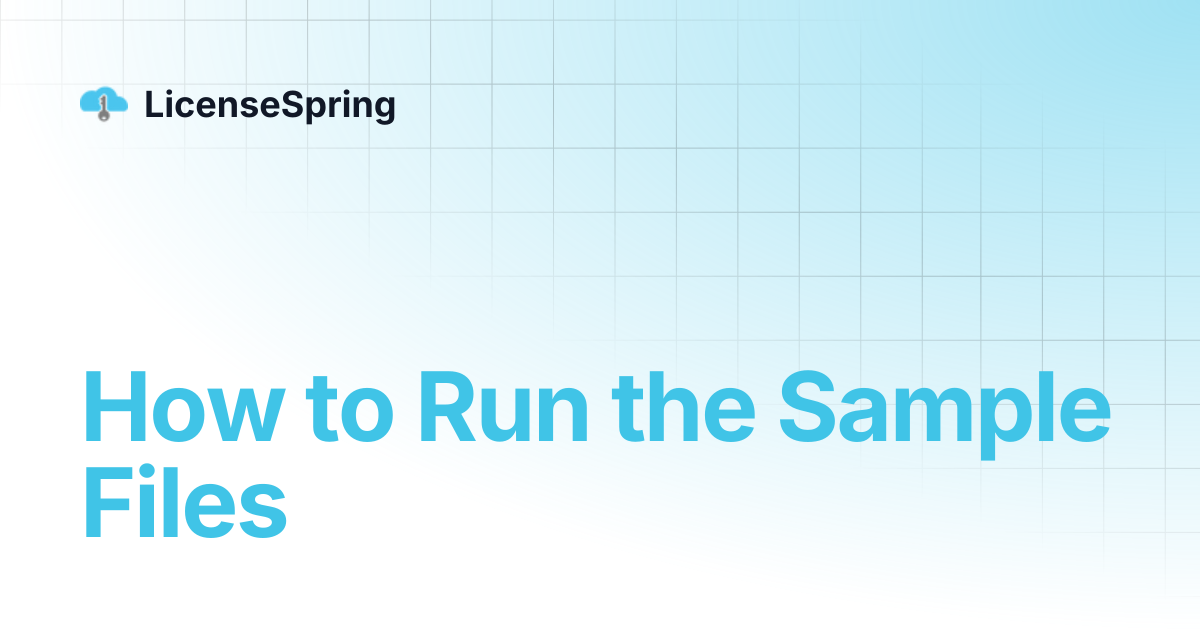 How to Run the Sample Files | LicenseSpring