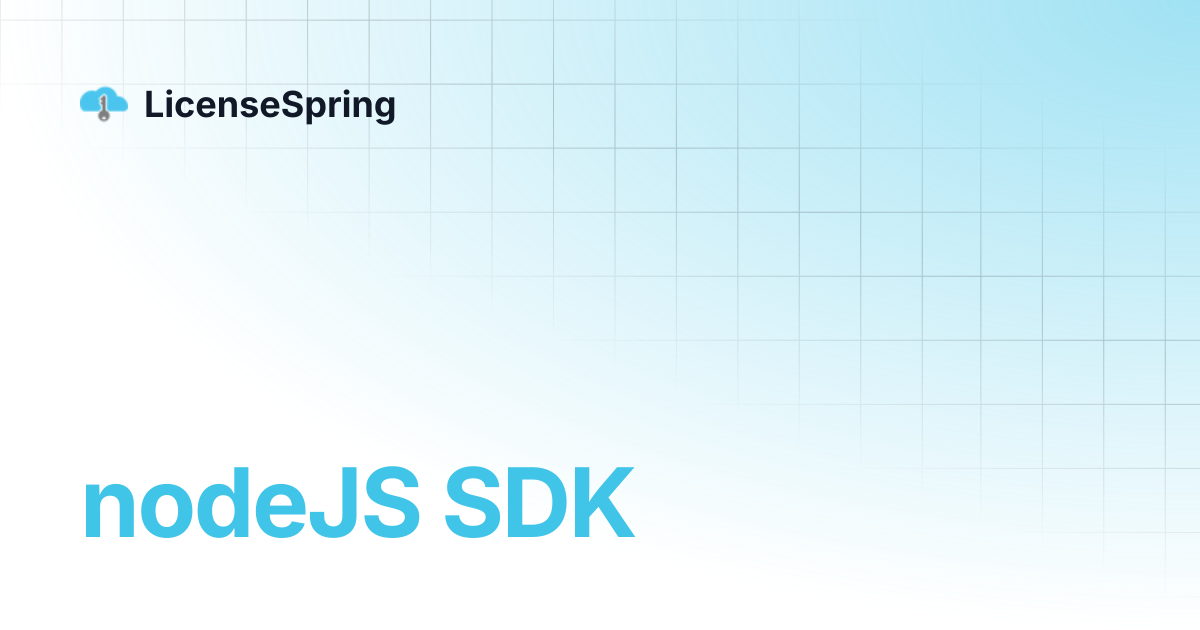 nodeJS SDK | LicenseSpring