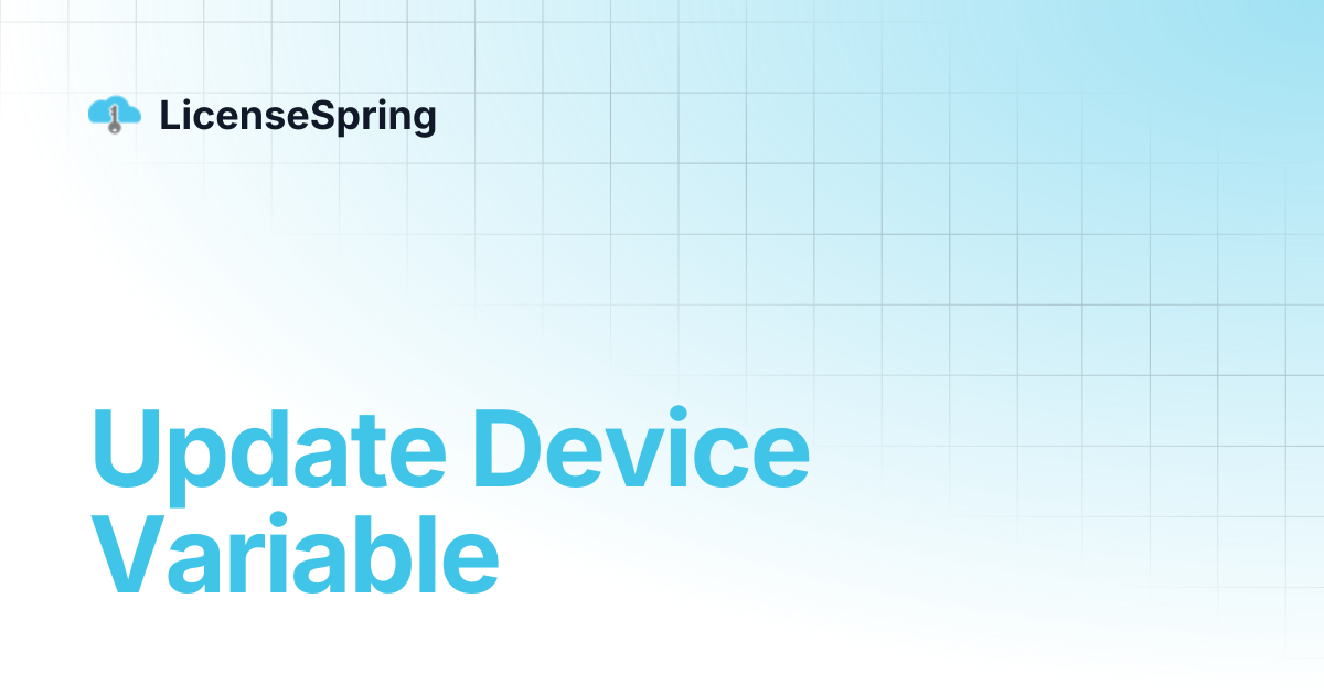 Update Device Variable | LicenseSpring