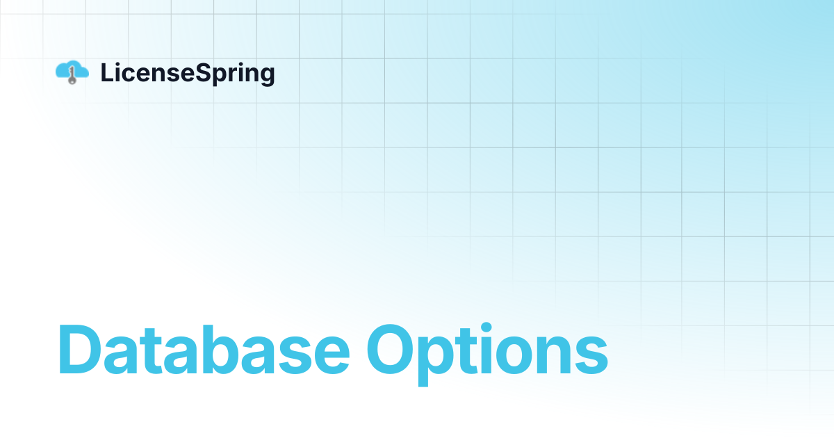 Database Options | LicenseSpring
