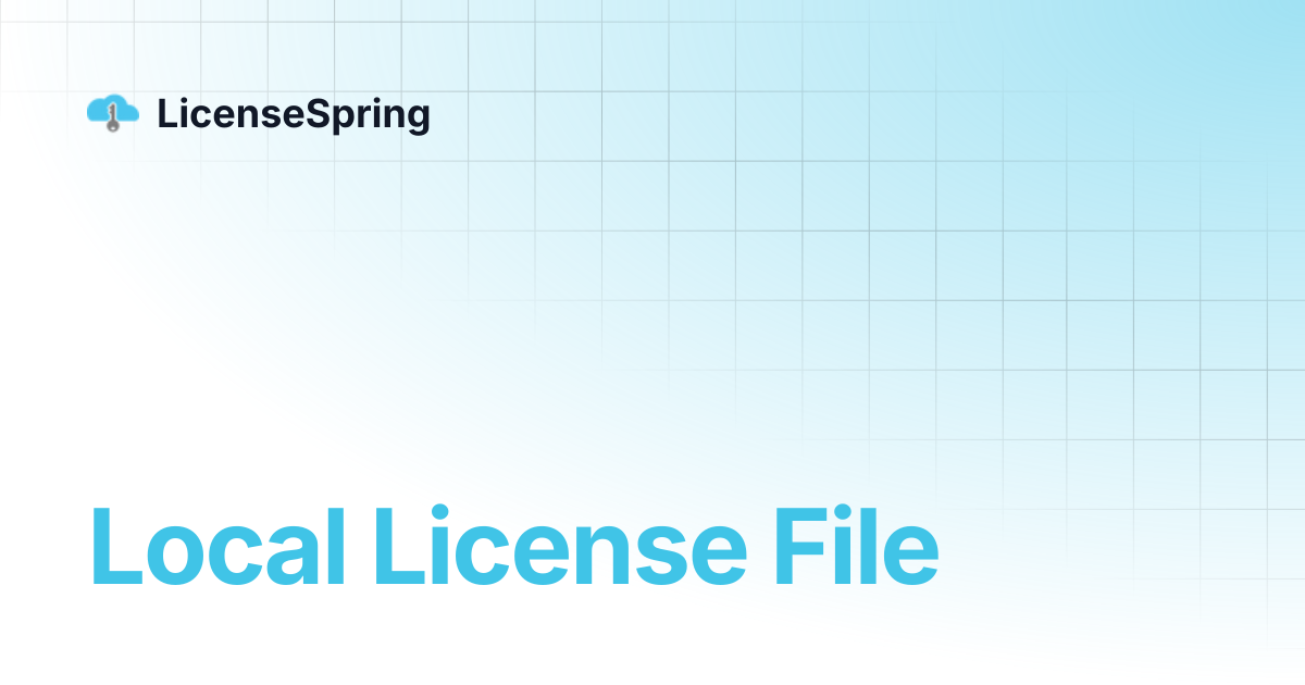 Local License File | LicenseSpring